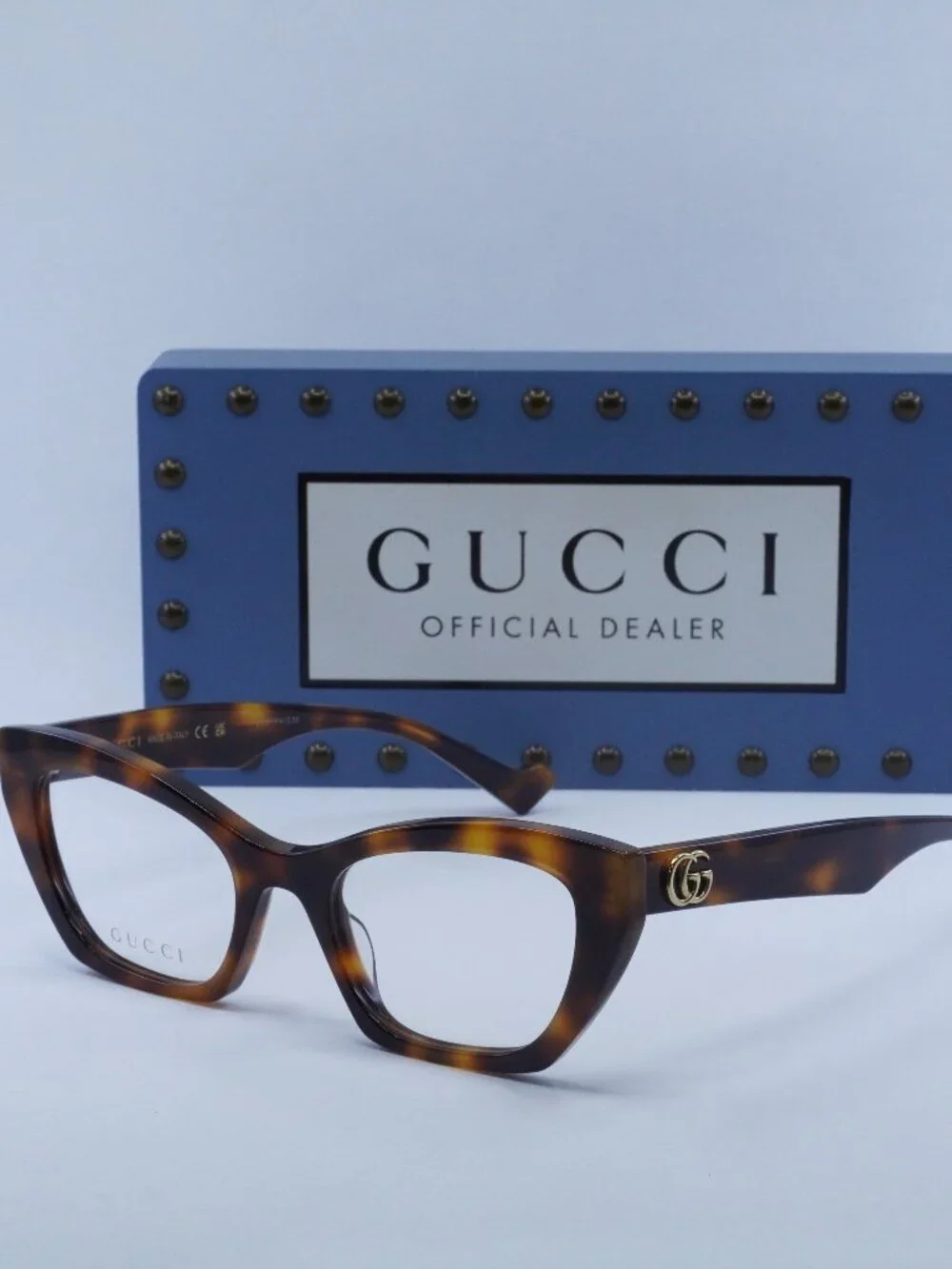 Gucci GG1334O 002 Cat Eye Eyeglasses - Medium Havana 52mm